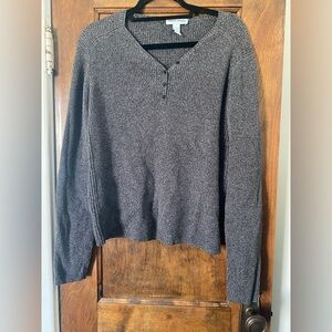 Size XL Valerie Steven’s Casual cotton sweater - ribbed beautiful grey